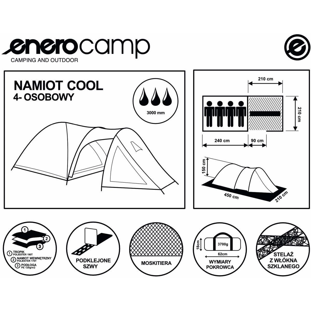 Turistinis keturvietis palapinė Enero Camp
