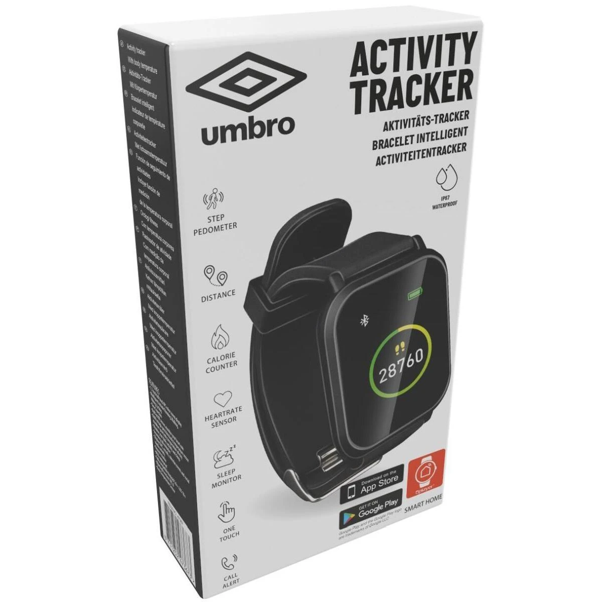 Išmanusis laikrodis Umbro Monitoruojanti kvadratinė apyrankė juoda