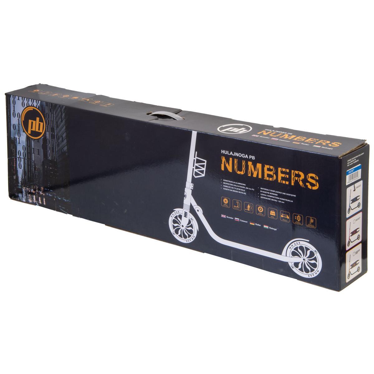 Paspirtukas PB Numbers, 200mm, mėlynas