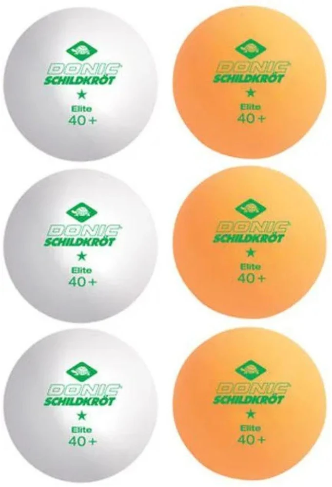 Donic DONIC SCHILDKRÖT PIMPONG BALLS ELITE POLY 40+ 6vnt. oranžinė/baltas