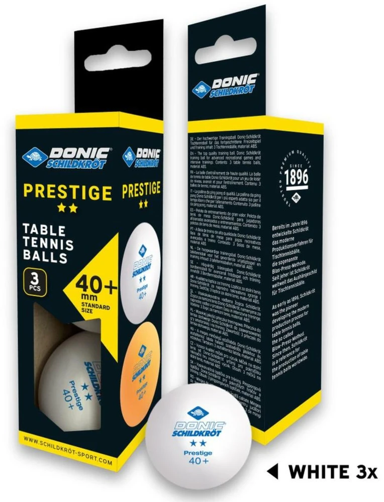 PIŁECZKI DO TENISA STOŁOWEGO 2- STAR PRESTIGE POLY 40 balta 3SZT DONIC
