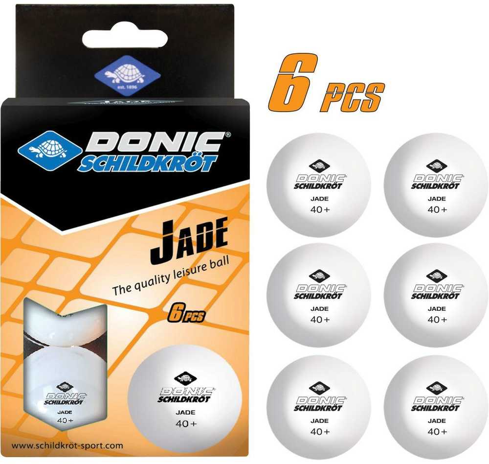 Ping teniso kamuoliukai Donic Jade 6 vnt balti