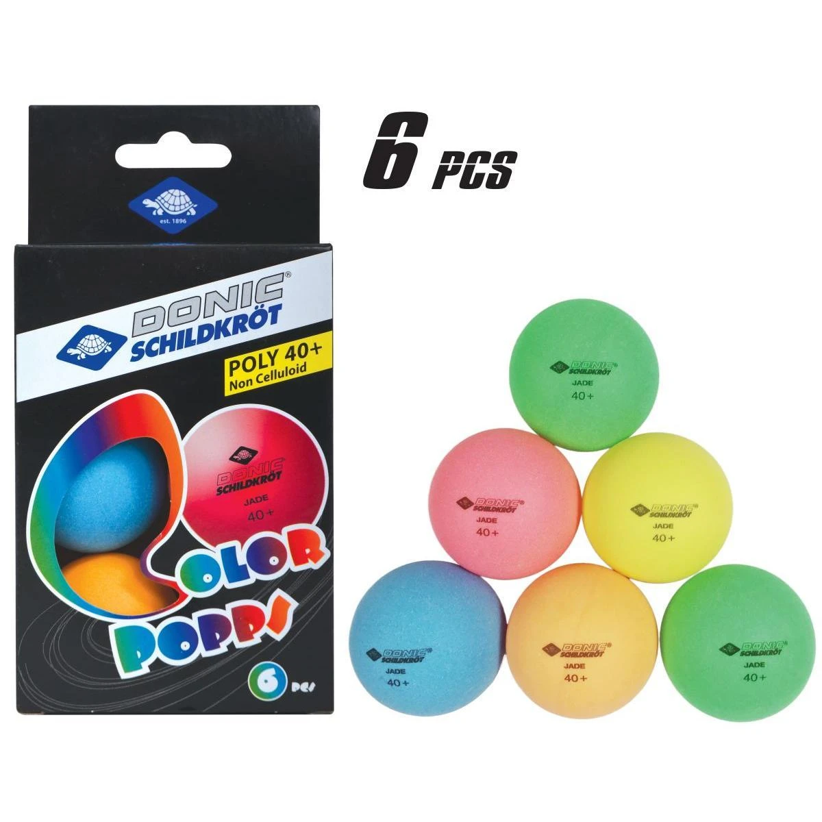 Stalo teniso kamuoliukai DONIC P40+ Colour 6vnt