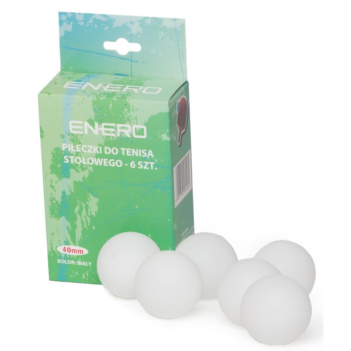 Stalo teniso kamuoliukai Enero, 6vnt., balti