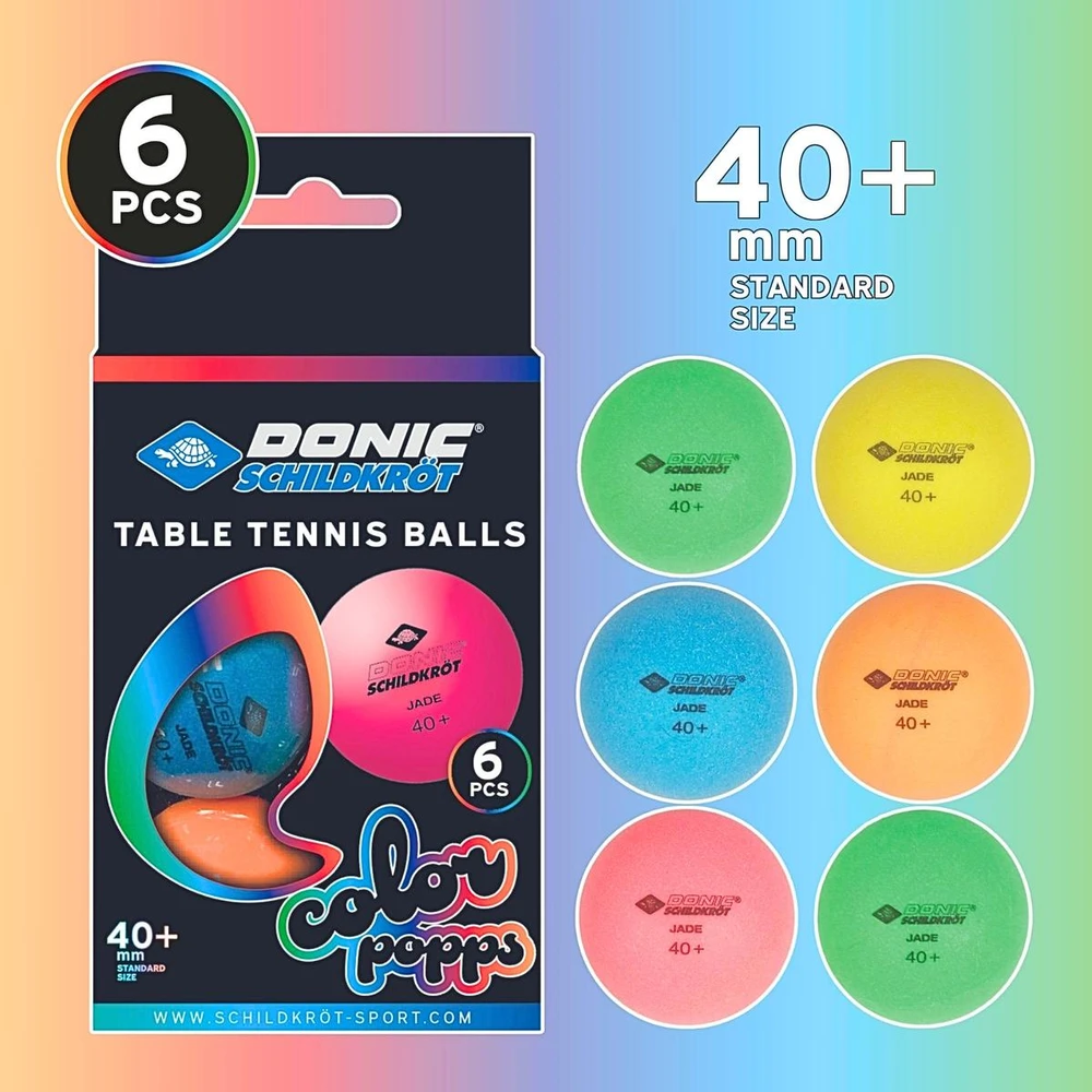 Stalo teniso kamuoliukai DONIC P40+ Colour 6vnt