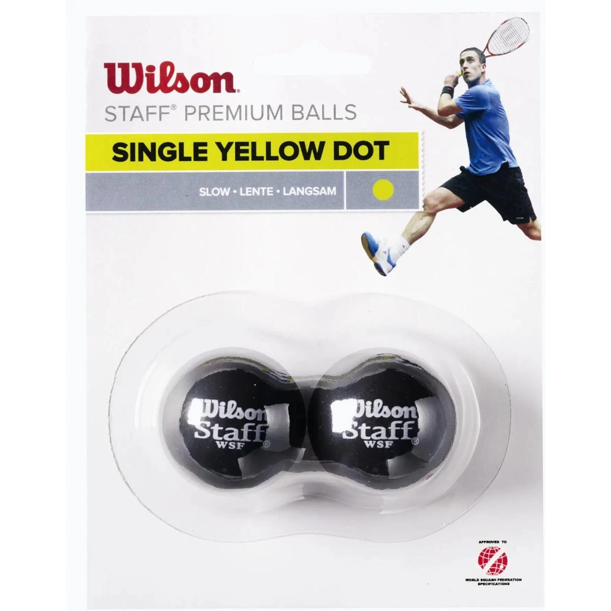 Wilson Staff skvošo kamuoliukai Geltona Dot, 2 vnt., WRT617800 (vienas dydis)