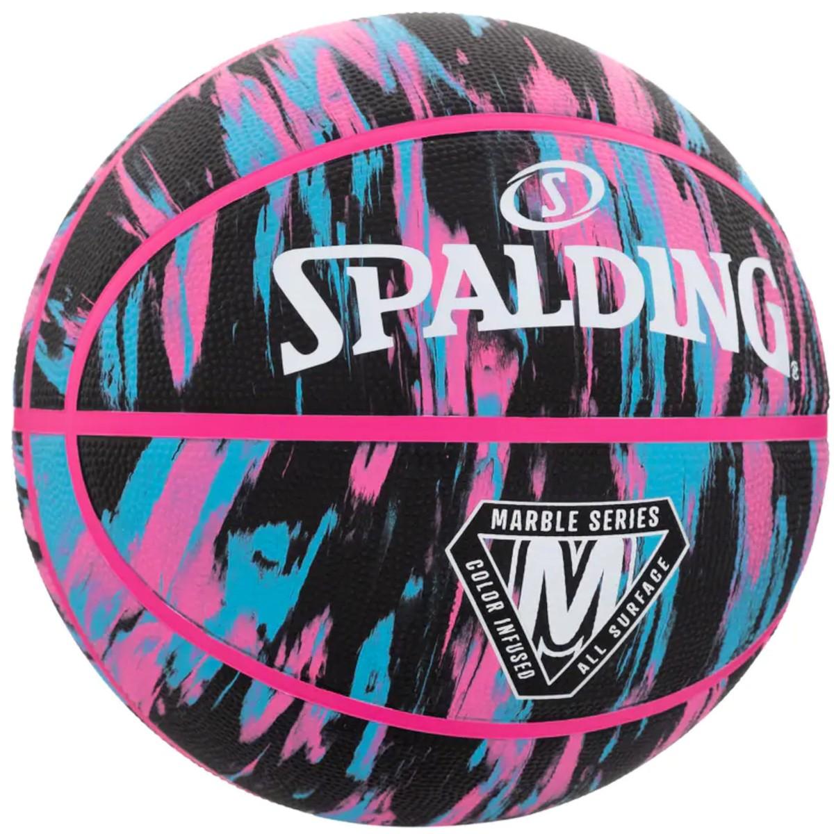 Krepšinio kamuolys Spalding NBA Marble, 7 dydis, rožinis