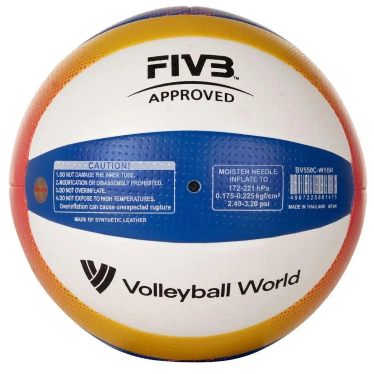 MIKASA BV550C-WYBR Paplūdimio tinklinio kamuolys Beach Pro, Dydis: 5