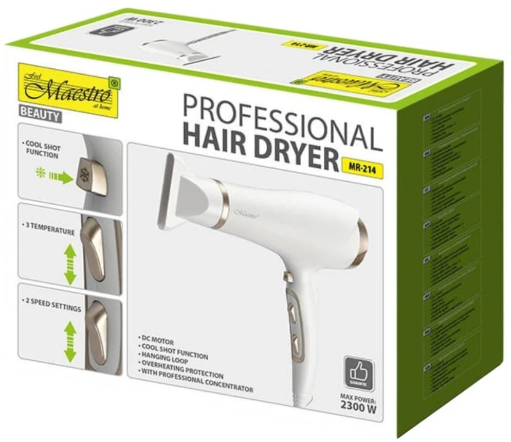 Džiovintuvas Maestro Plaukų džiovintuvas 2300W MAESTRO MR-214