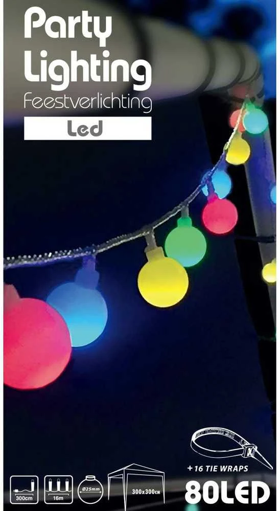 Party Lighting ProGarden Sodo girliandos vakarėlio šviesa, 80 LED, daugiaspalvė