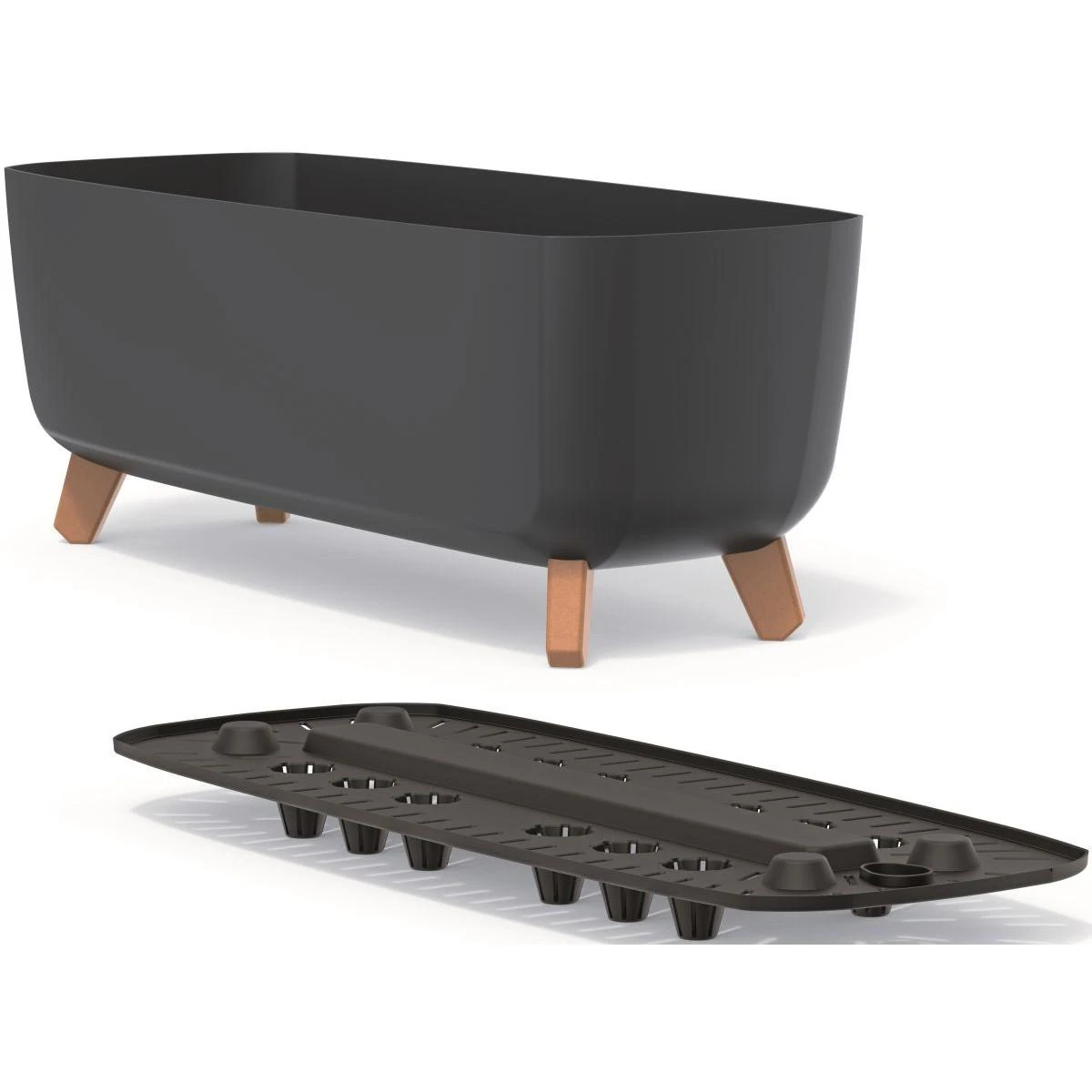 Prosperplast dėžė GRACIA 58x24 cm antracitas