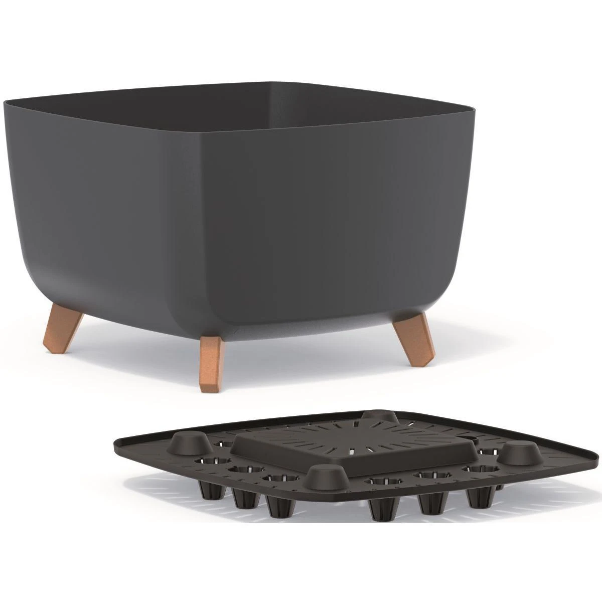 Prosperplast gracia square 24 cm antracito spalva