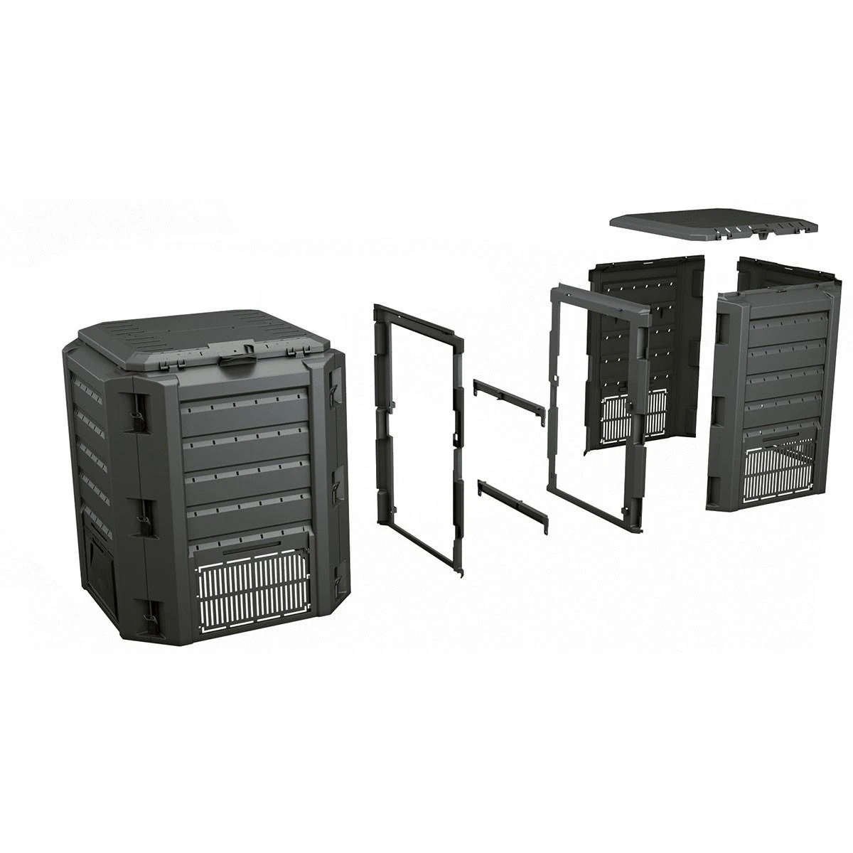 Komposto dėžė Prosperplast Module Compogreen 800 L, juodos spalvos
