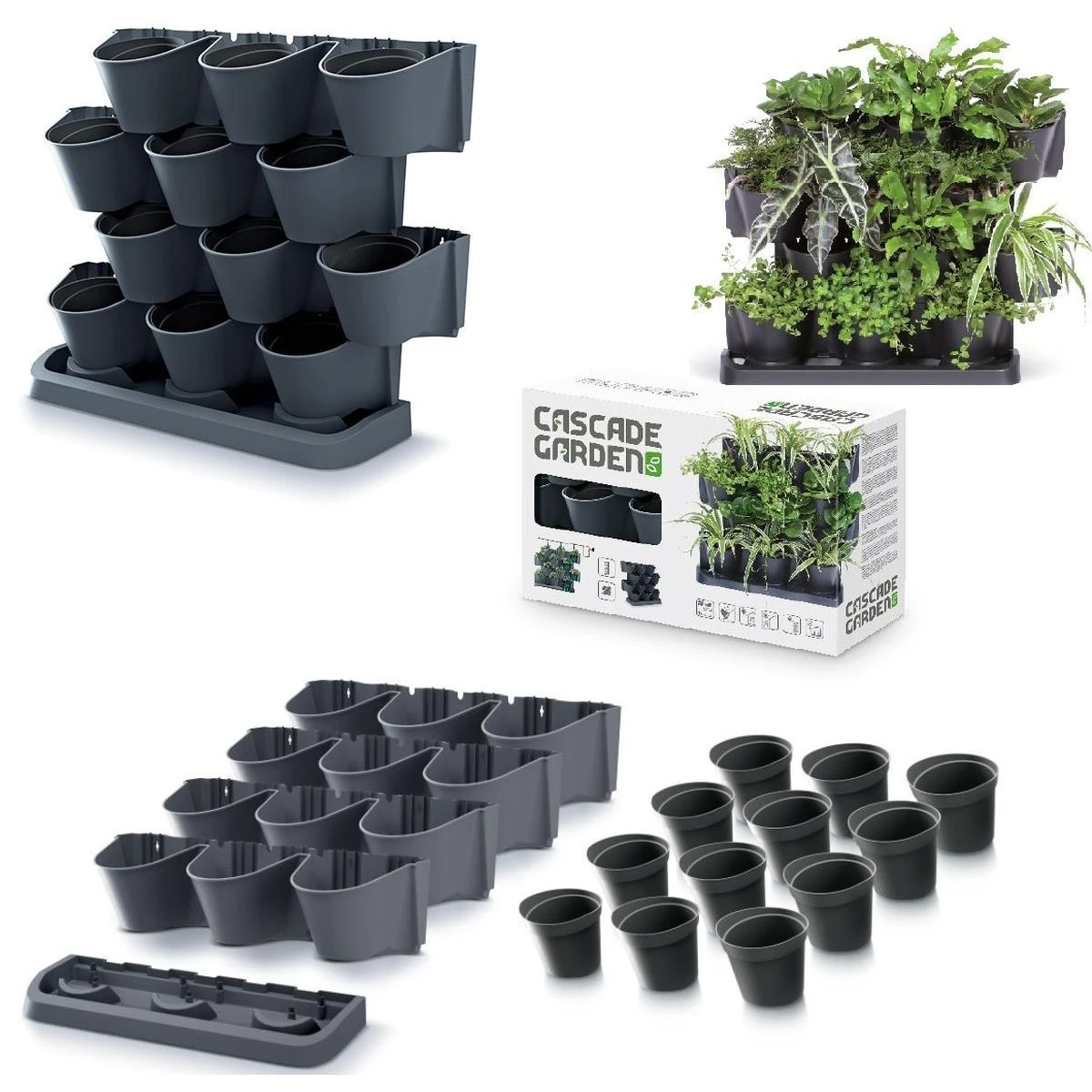 Vertikalūs sodo vazonai Prosperplast Cascade Garden IO2W600S-S433 55cm
