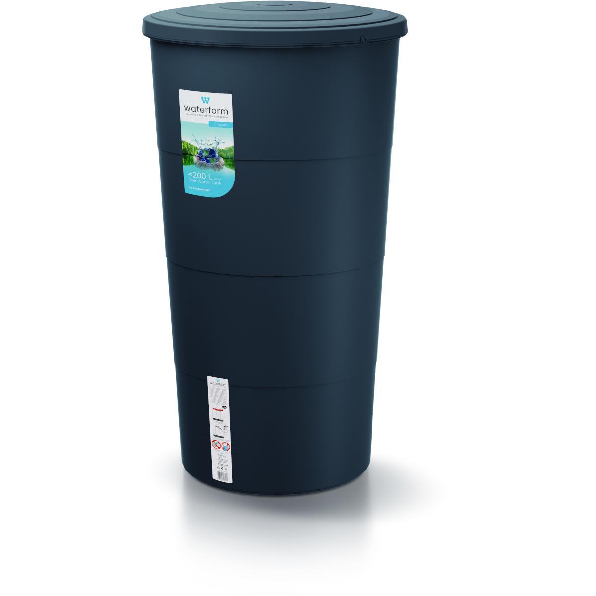 Prosperplast lietaus vandens talpa SMOOTH 200L, antracito spalvos