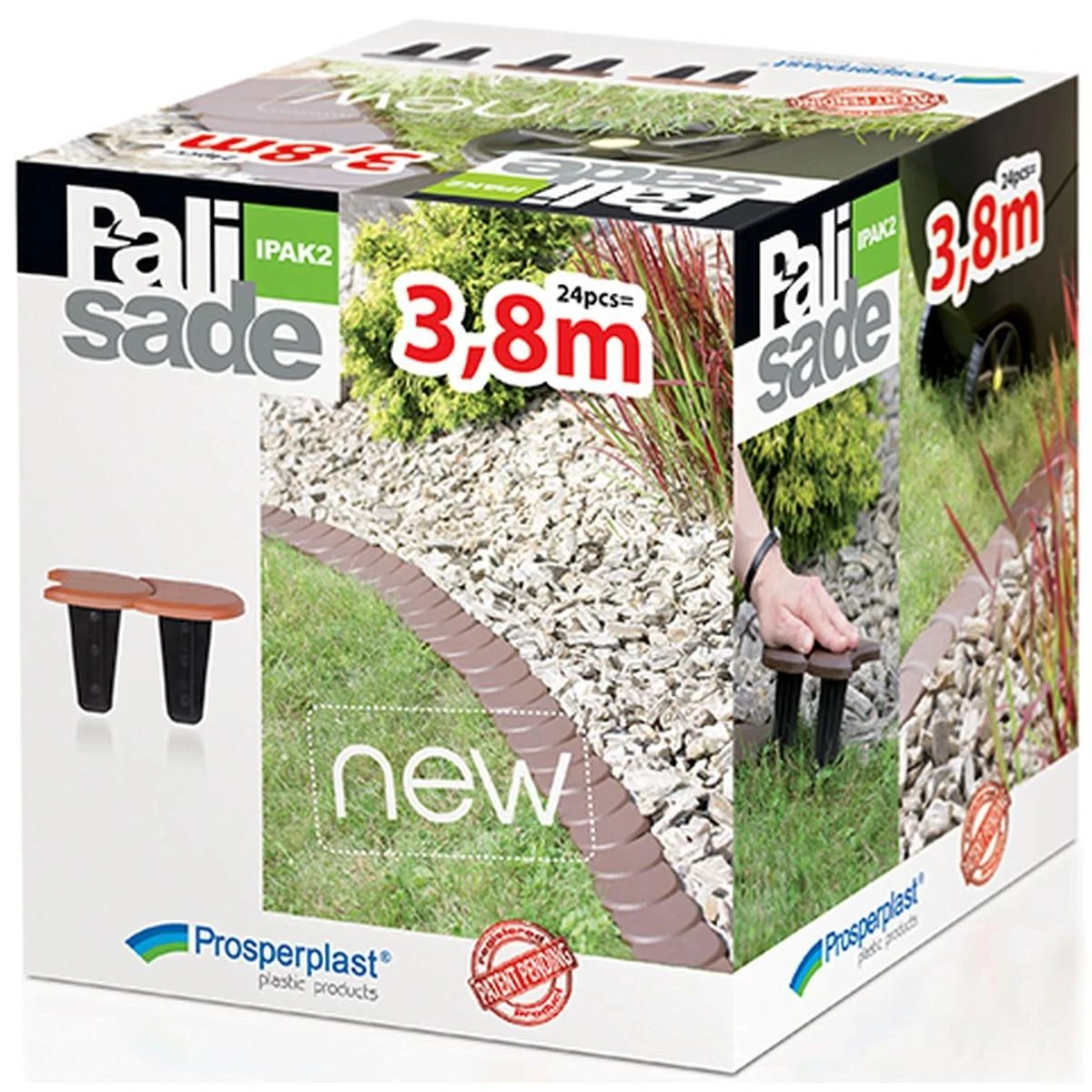 PROSPERPLAST PALISADA OGRODOWA PŁASKA 2 BRĄZOWA 3,8m