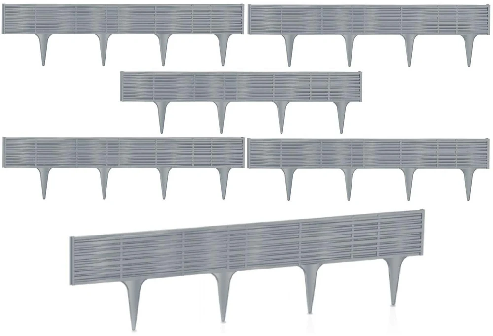 Prosperplast Dekoratyvinė tvorelė IBWI L390cm H18.6cm plastikinė/pilka