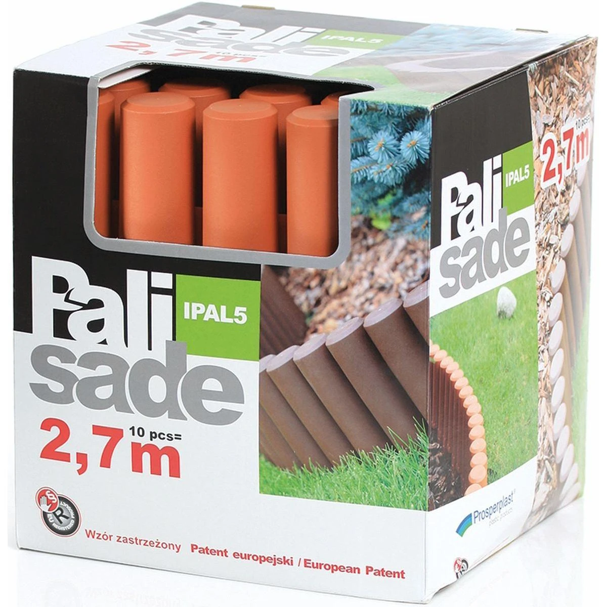 Prosperplast IPAL5 Plastikiniai sodo vejos apvadai, spalva: terracotta, 2,7 m