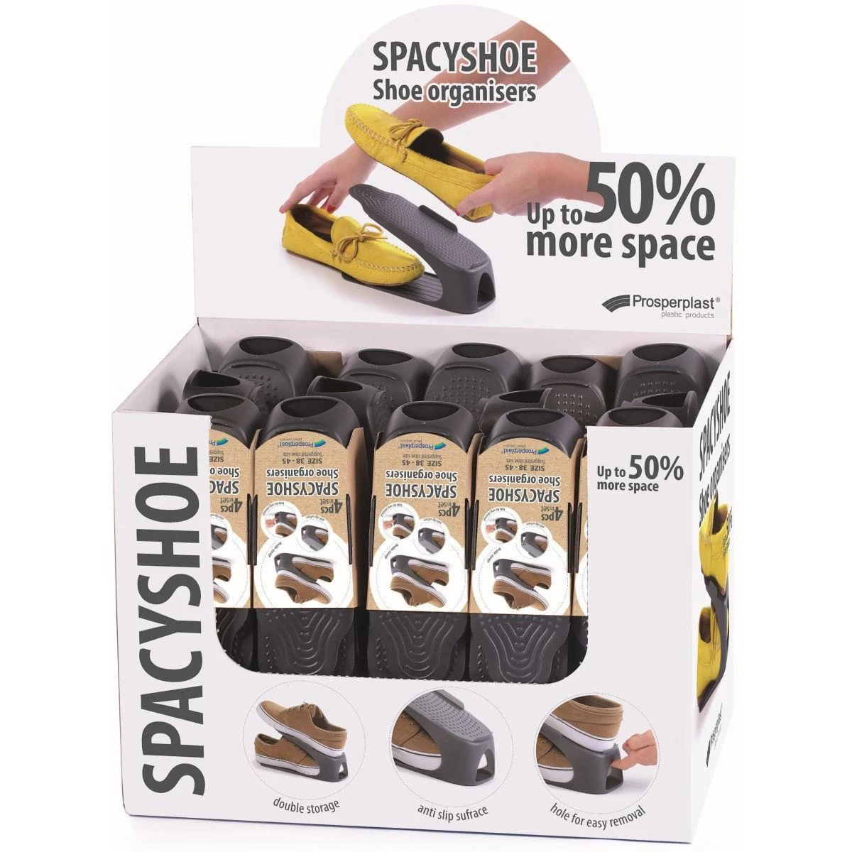 Prosperplast KEDEN BATŲ ORGANIZATORIUS SPACYSHOE 38-45 – ANTRACITO SPALVOS