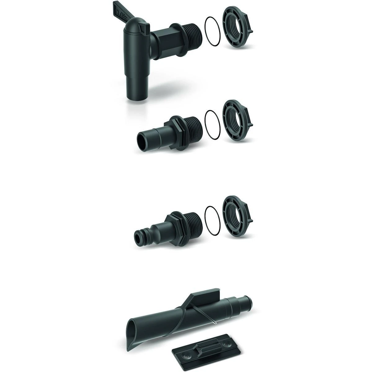 Anschluss-Set mit Auslaufhahn für Regenwasserspeicher Prosperplast Icanset4