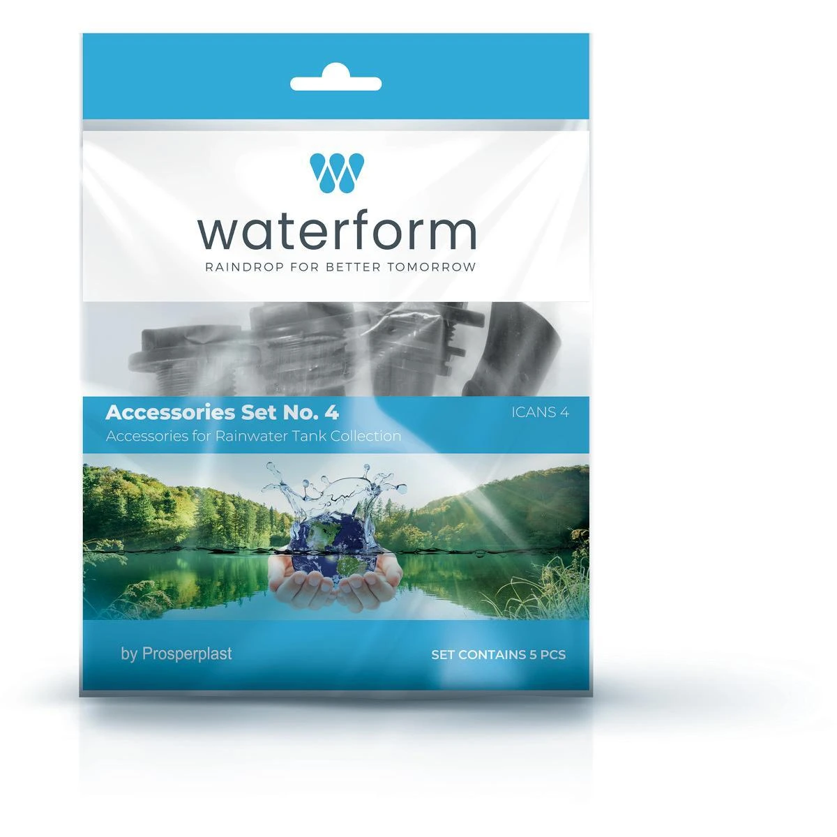 Anschluss-Set mit Auslaufhahn für Regenwasserspeicher Prosperplast Icanset4