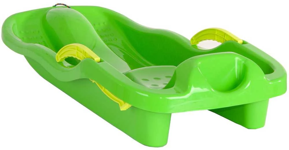 Rogutės „Prosperplast Race“ gilios rogės su stabdžiais, žalios