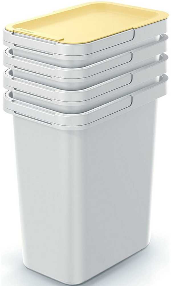 Prosperplast ŠIukšliadėžės ŠIukšliadėžės rinkinys 4x12 L SORTIBOX SYSTEM PILKA