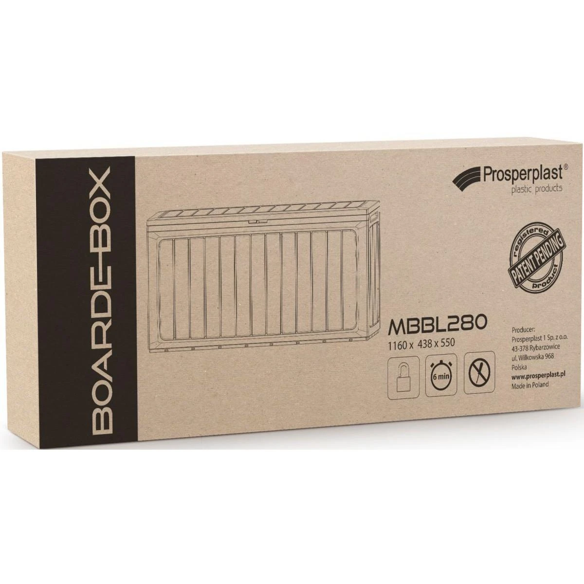 Prosperplast BoardeBox Garden Box 290L MBBL280 Umbra