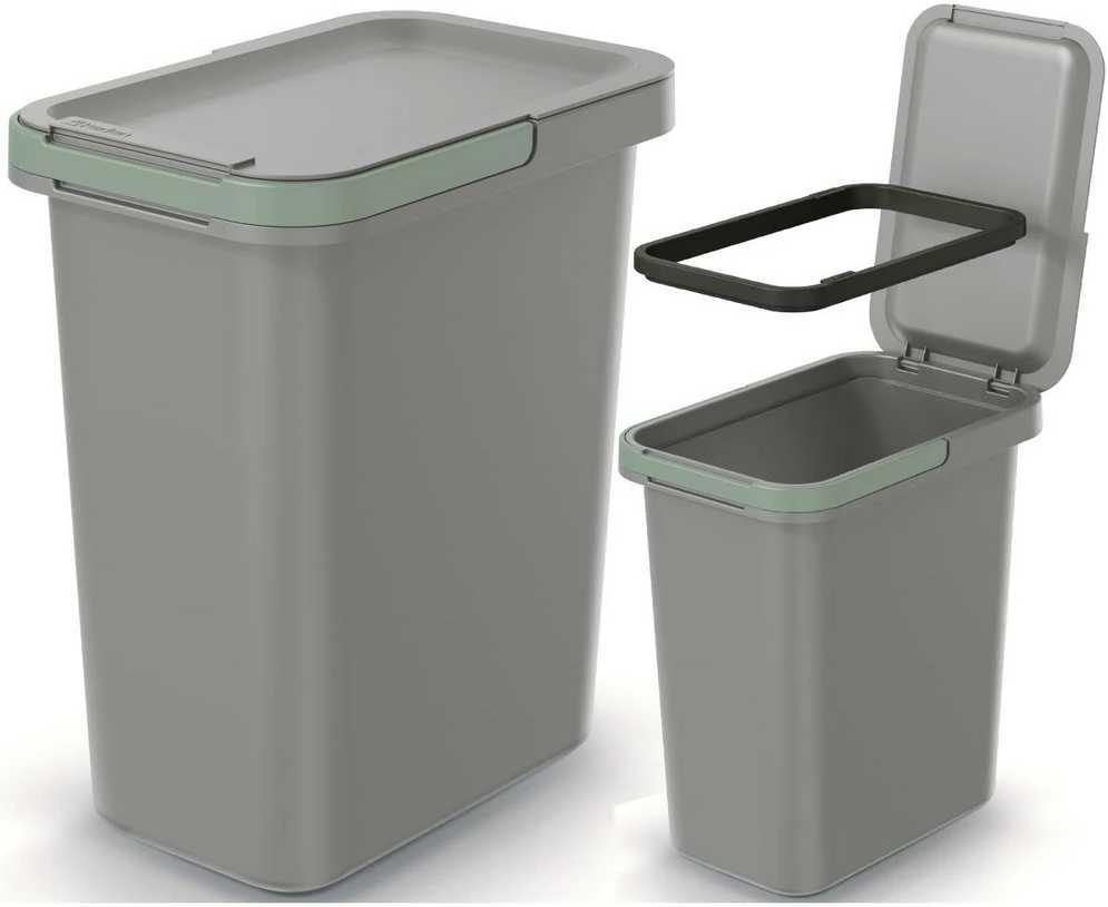Prosperplast Krepšys SYSTEMA 12L šiukšliadėžė - lygi pilka