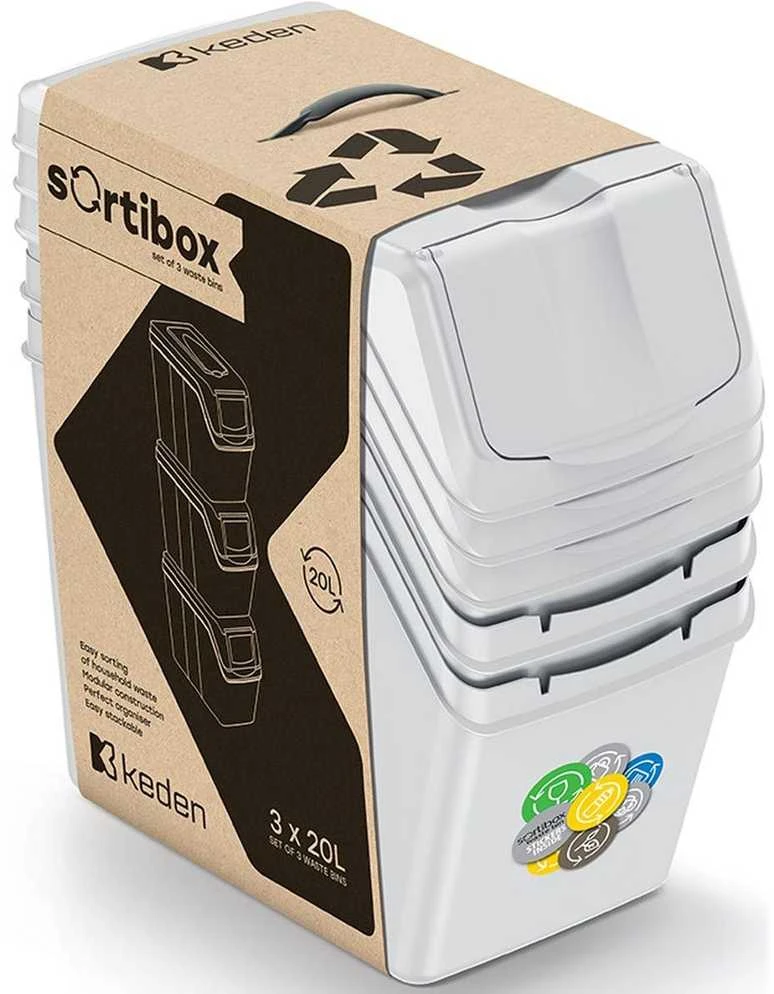 Prosperplast 20 l šiukšliadėžės rinkinys, 3 vnt.