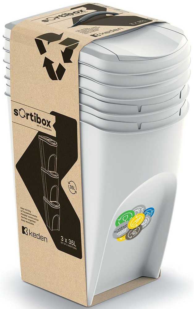 Prosperplast ŠIUČIŲ DĖŽĖS 35 L SORTIBOX RINKINYS 3 VNT. PILKA