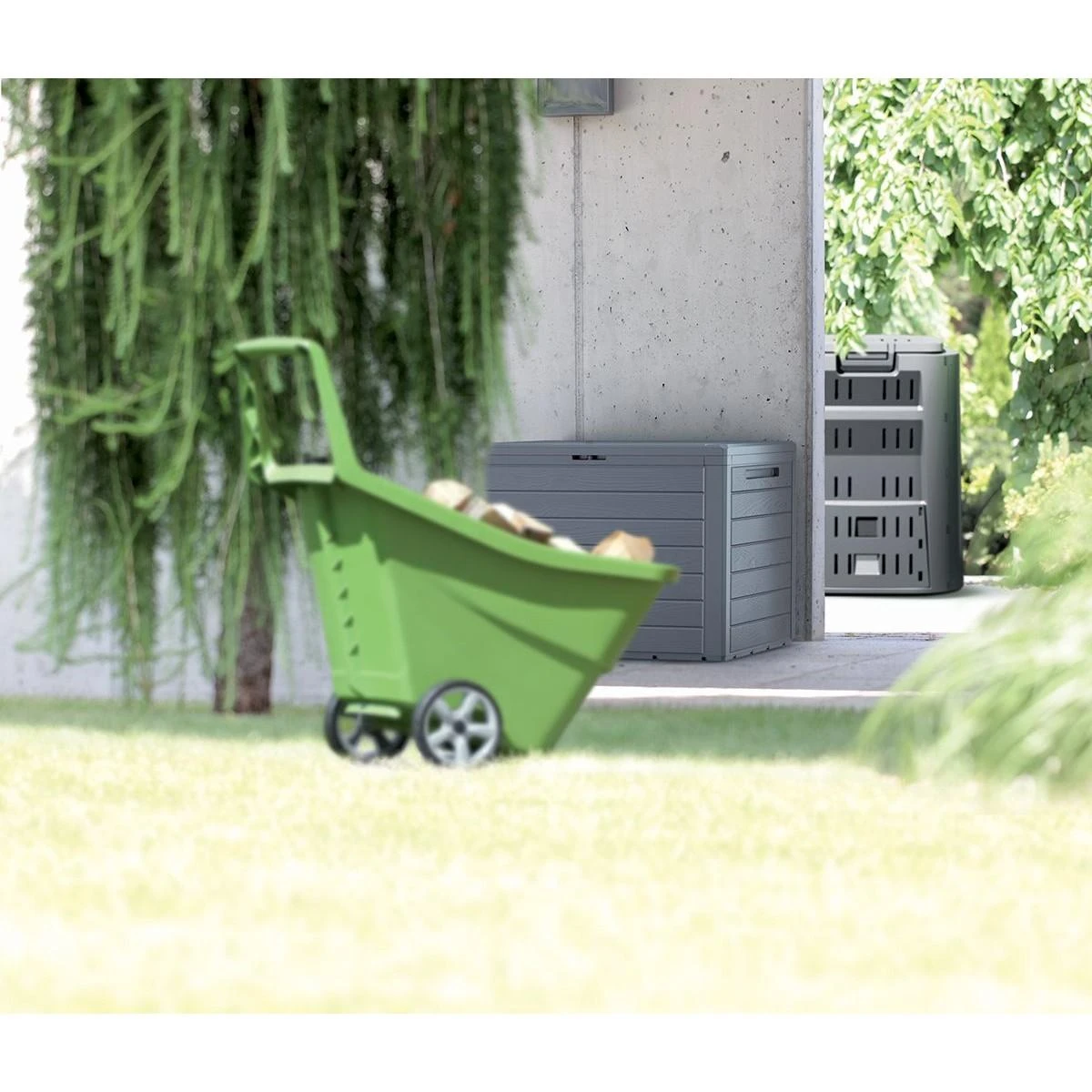 Prosperplast Plastikinis sodo vežimėlis Load&Go III, žalios spalvos