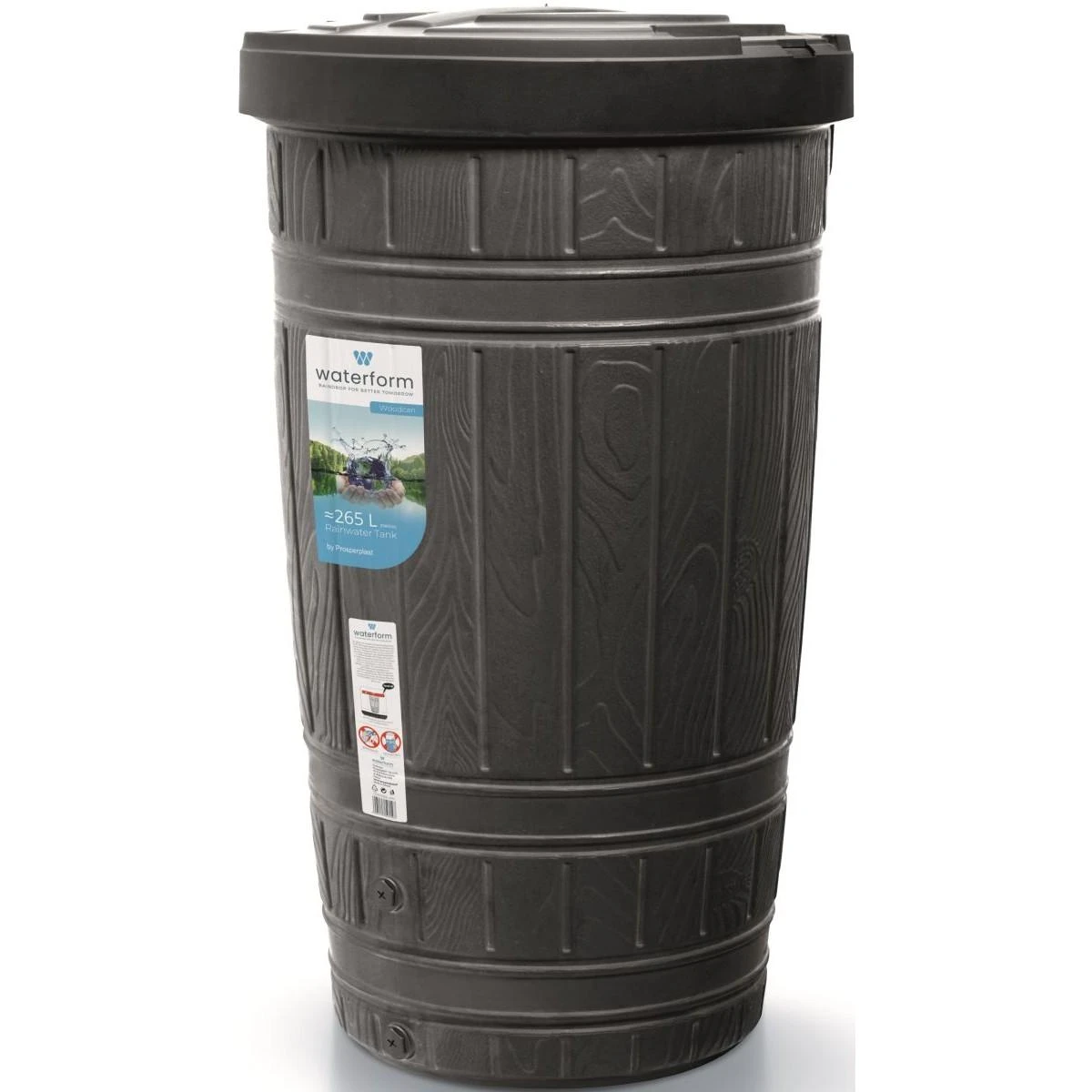 PROSPERPLAST RAINWATER CONTAINER WOODCAN Juodas 265L