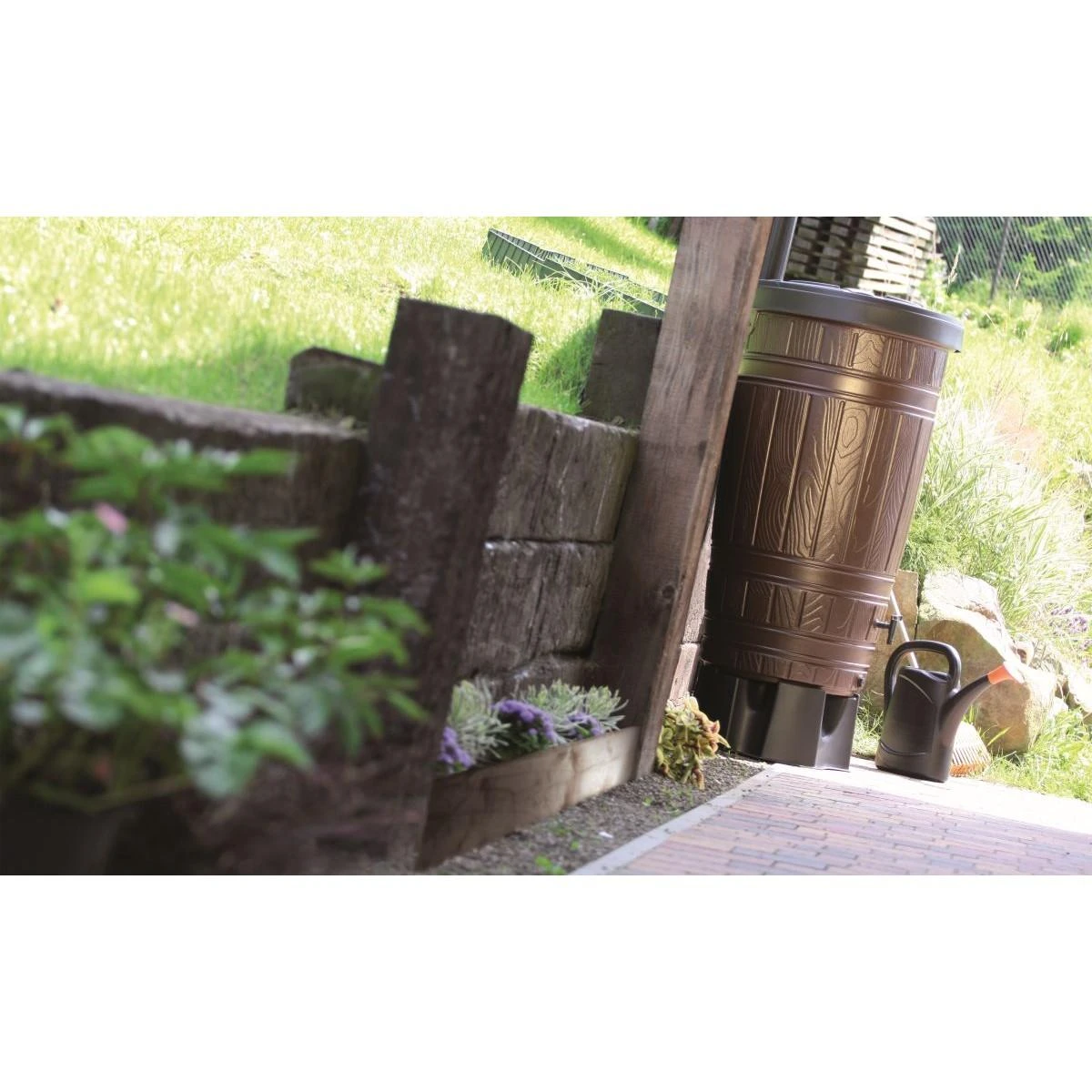 PROSPERPLAST RAINWATER CONTAINER WOODCAN Juodas 265L