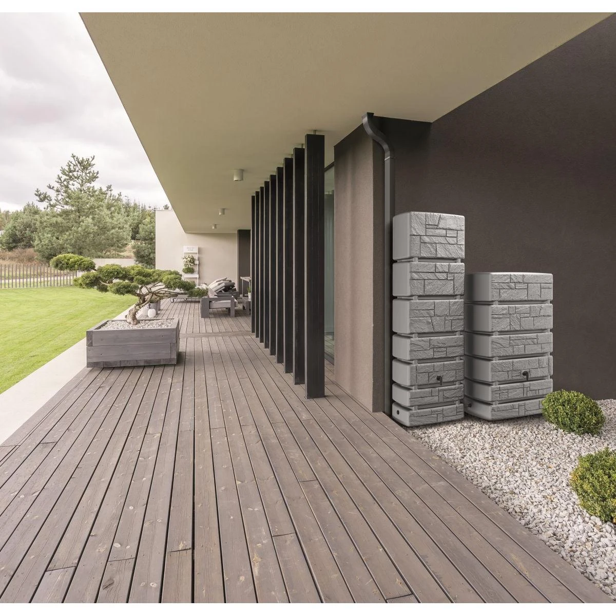 Prosperplast Lietaus vandens bakas Tower Stone 500L