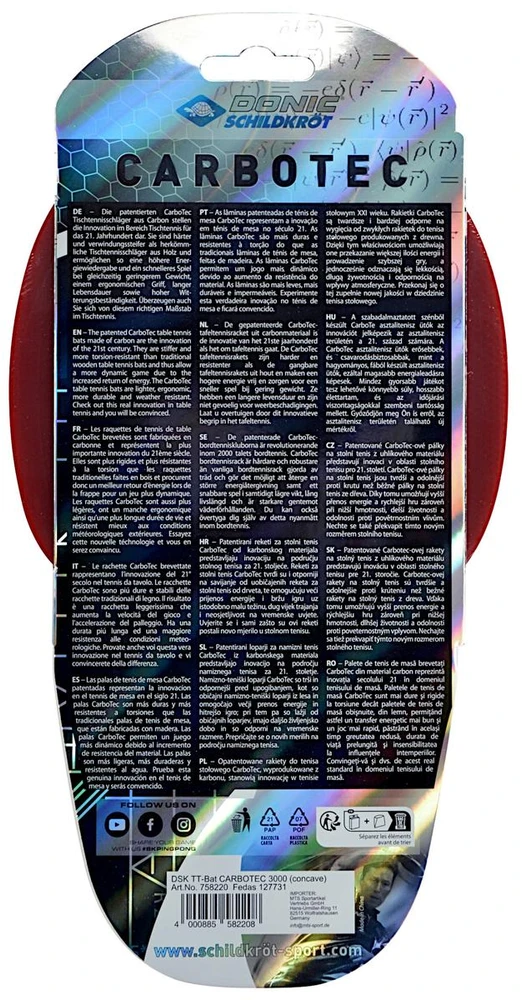 Donic Schildkröt CarboTec 3000 Stalo teniso raketė - MTS758220