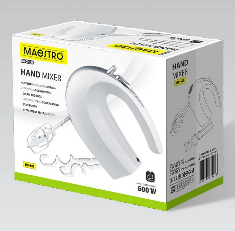 Maestro MR-506 rankinis maišytuvas Baltas