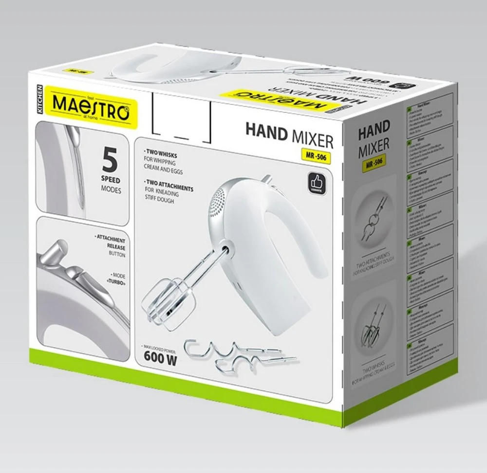 Maestro MR-506 rankinis maišytuvas Baltas