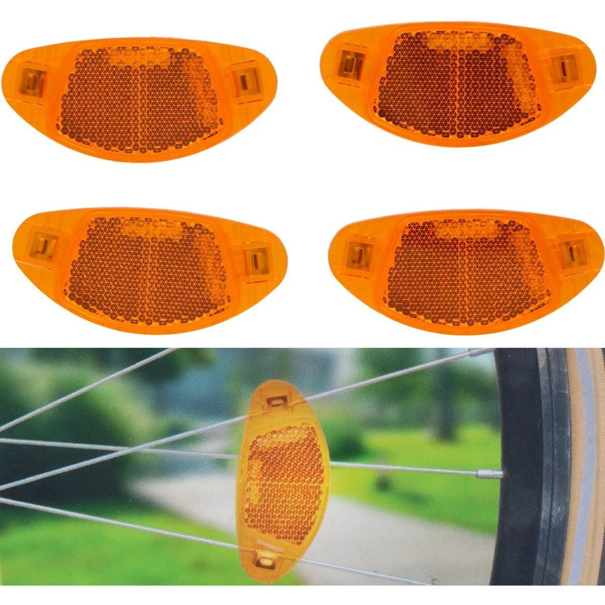 Atspindžiai dviračio stipinams, 4 vnt., Dunlop