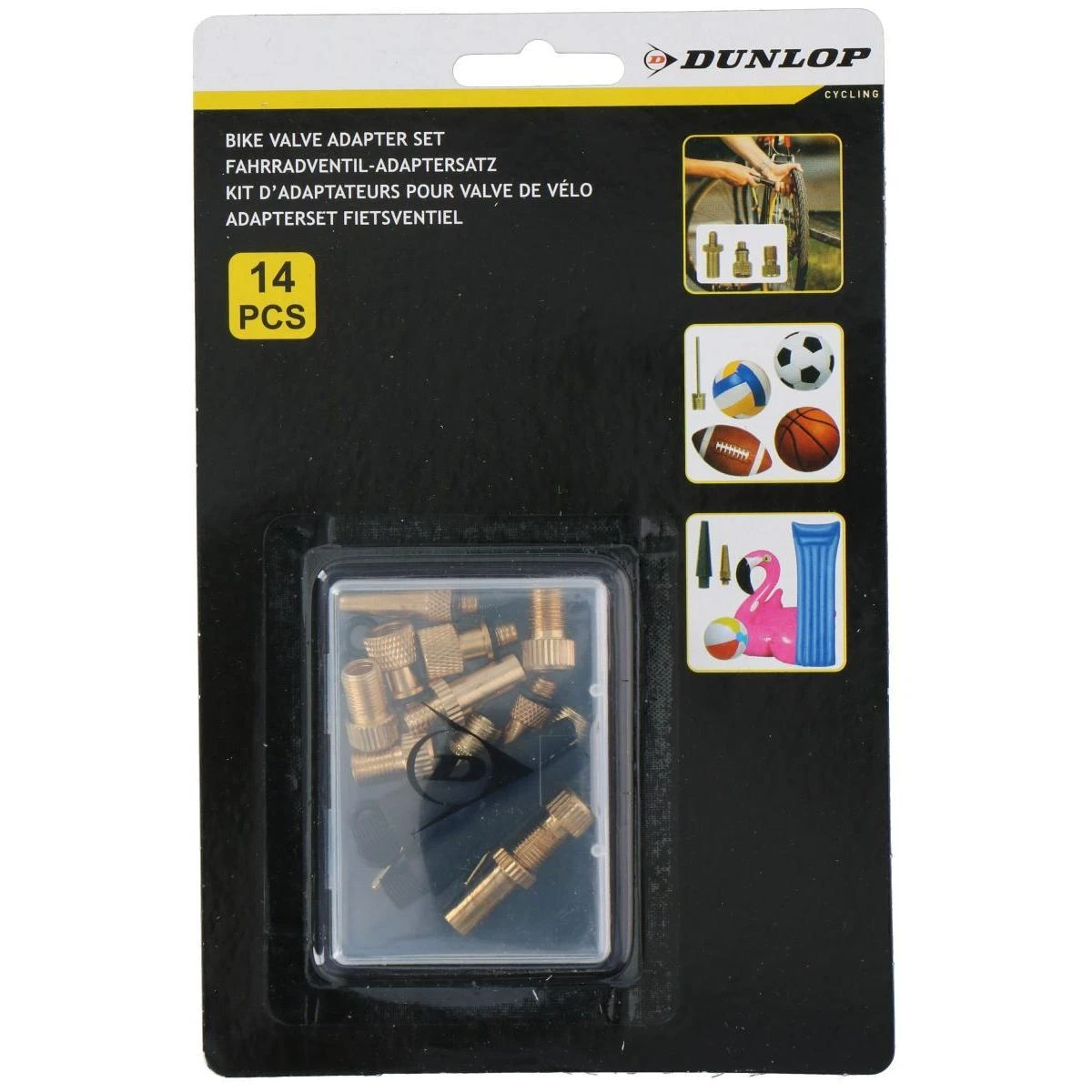 Dunlop Rinkinys su 14 dviračio pompos adapterių