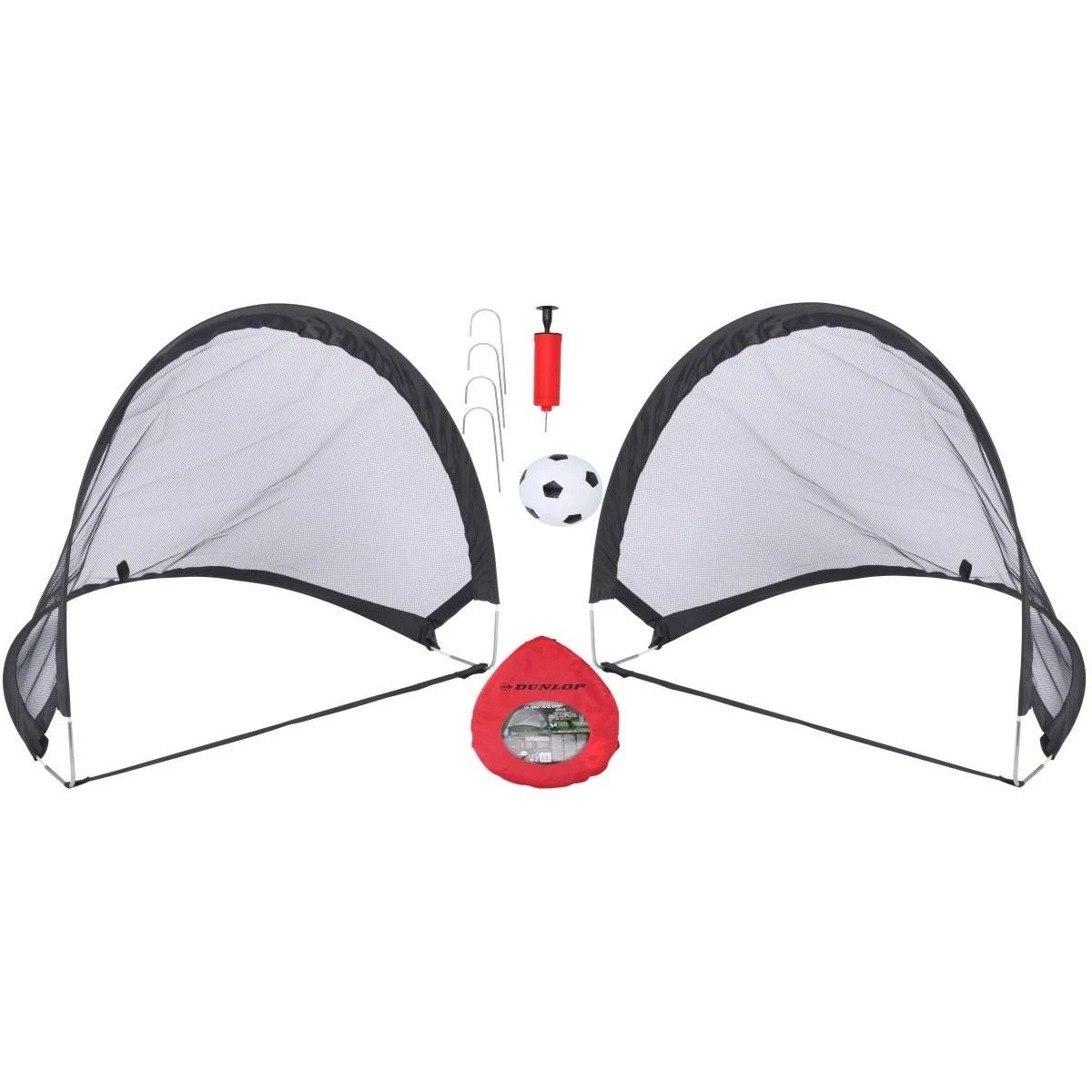 Sulankstomu futbolo vartų + priedų rinkinys 80x60x60cm Dunlop 100982
