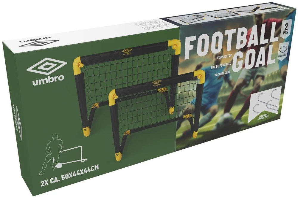 UMBRO FUTBOLO VARTŲ RINKINYS SU TINKLELIU, 2 VNT., 55x44x44 CM