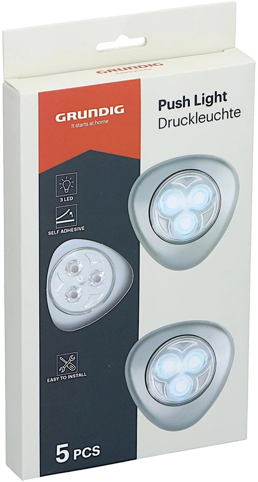 Grundig Rinkinys 5 lampek Push Light LED na baterie