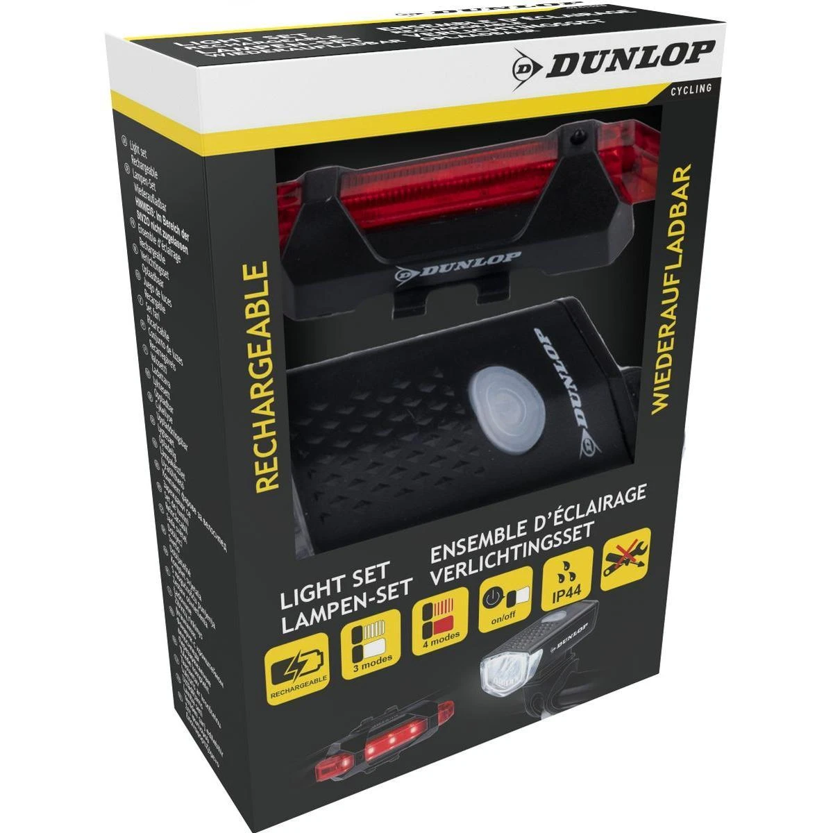 Dunlop Dviračio LED žibintų rinkinys USB įkrovimas