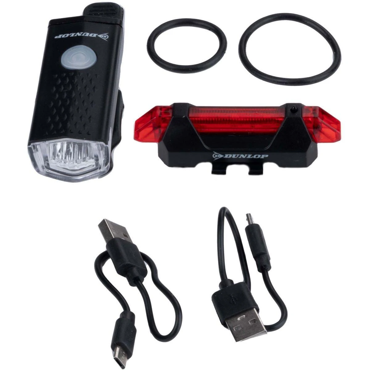 Dunlop Dviračio LED žibintų rinkinys USB įkrovimas