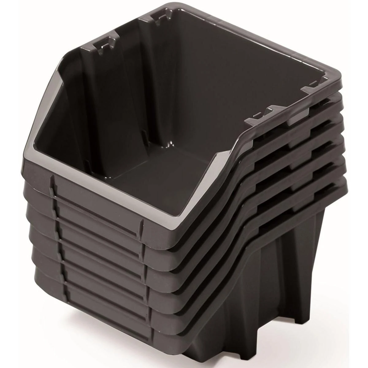 Prosperplast KISTENBERG DĖŽUTĖS 12 BINEER SHORT 10vnt. JUODOS 118x98x70mm