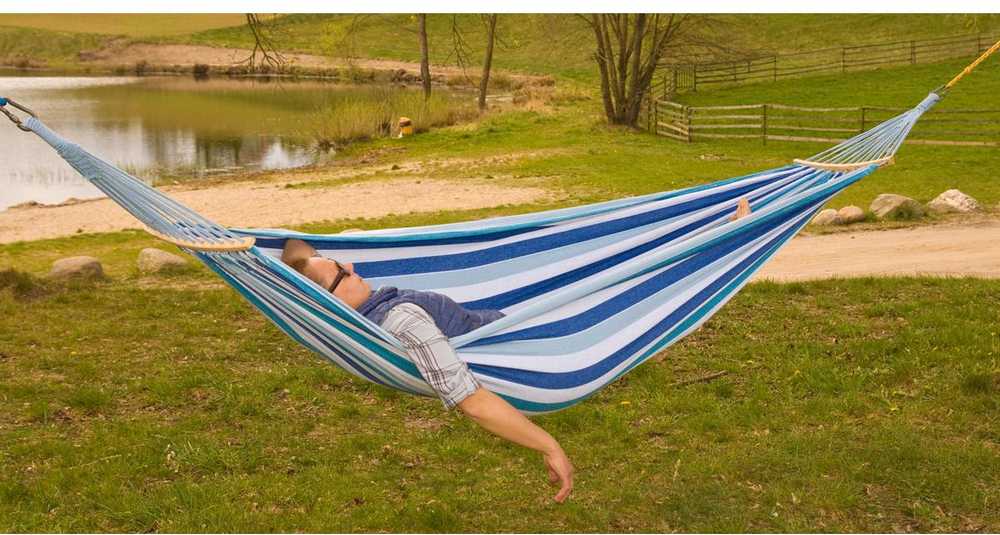 Dvivietis hamakas Royokamp Luxe XXL 250x150cm, mėlynas