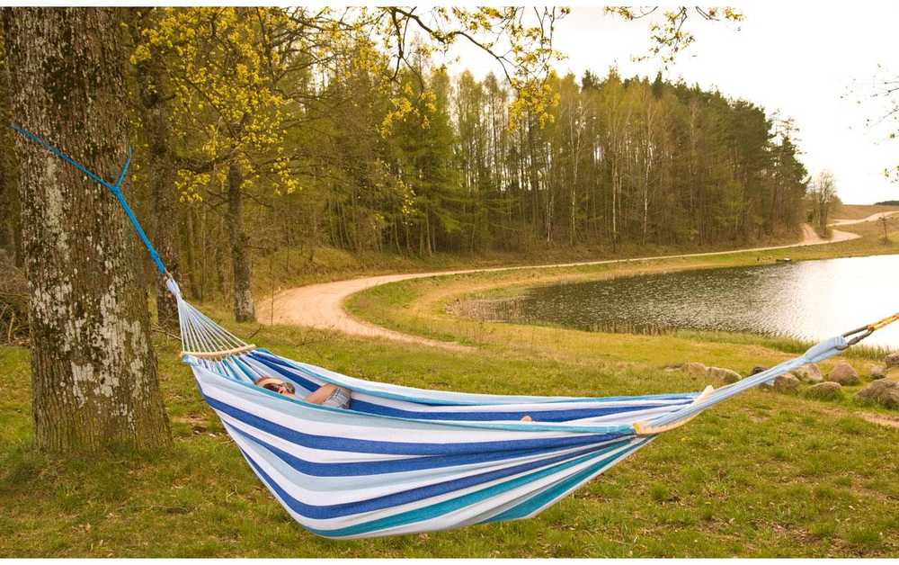 Dvivietis hamakas Royokamp Luxe XXL 250x150cm, mėlynas