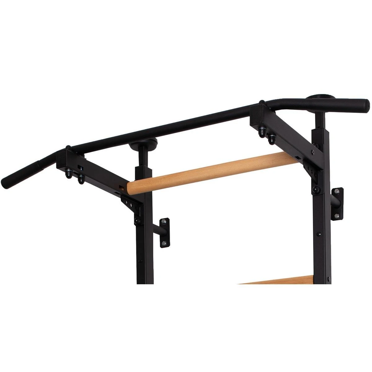 Medinė-metalinė gimnastikos sienelė su metaliniu skersiniu BenchK 511