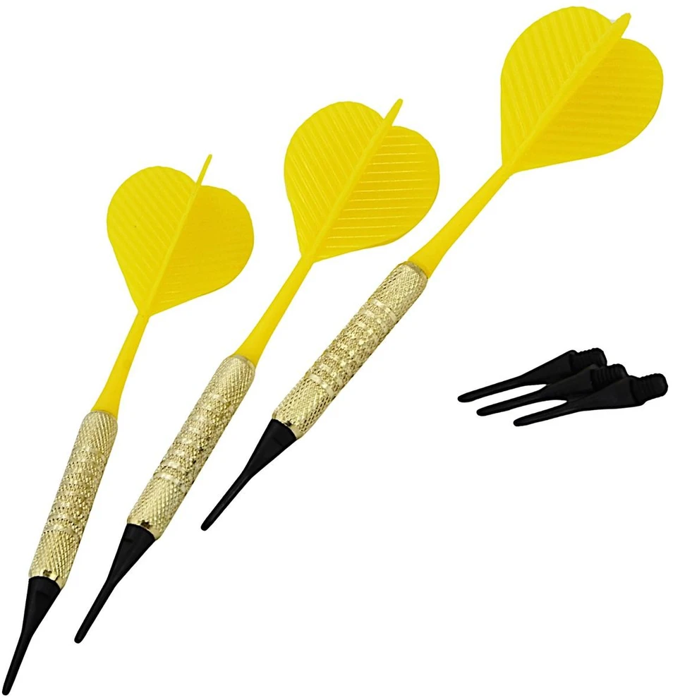 PLASTIKINĖS SMIGINIO STRĖLYTĖS DART 3VNT SAUGIOS GELTONOS BEST SPORTING 621186